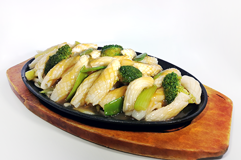 Calamares con verduras estilo Tie Pan