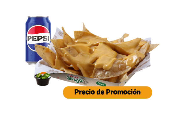 Nachos con queso mas soda
